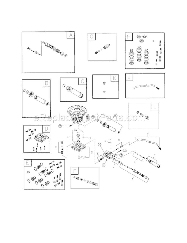 Pump Diagram and Parts List for  Craftsman Pressure Washer