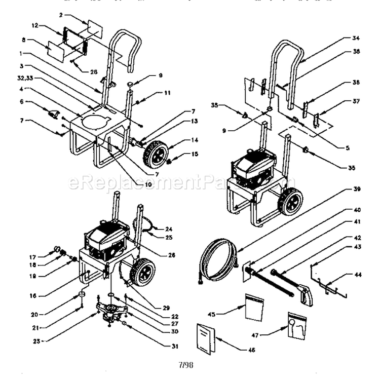 Pressure Washer Diagram and Parts List for  Craftsman Pressure Washer