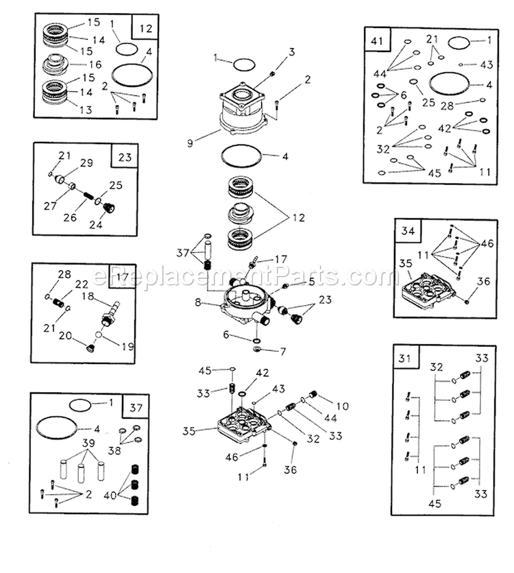 Pump Diagram and Parts List for  Craftsman Pressure Washer
