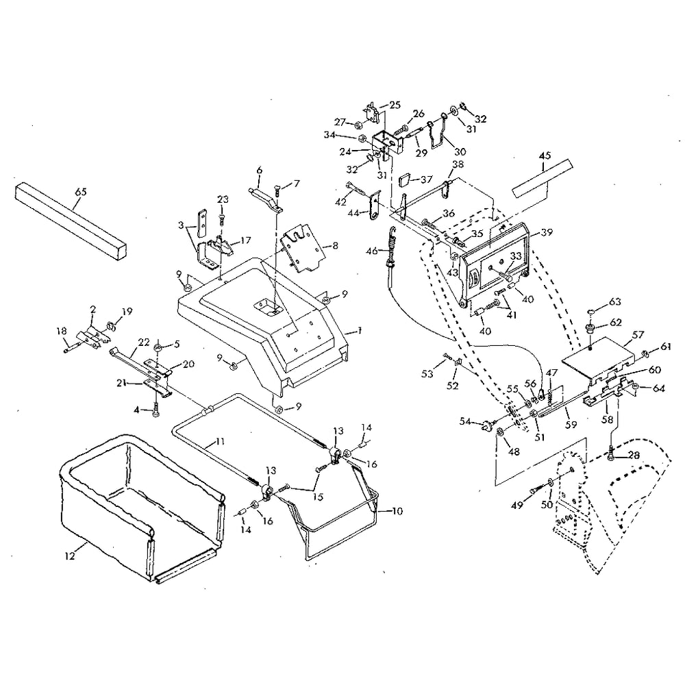 Bagger Diagram and Parts List for 1980'S MODEL Craftsman Lawn Mower