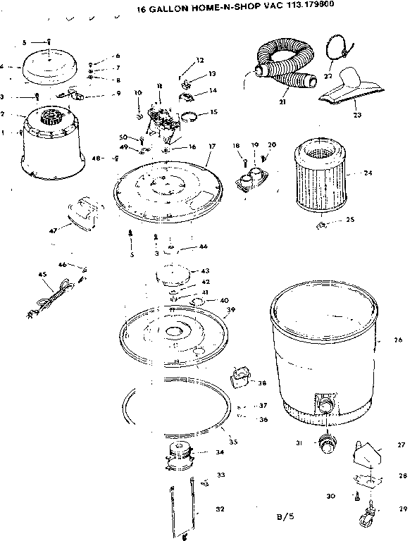 Unit Diagram and Parts List for  Craftsman Filters & Accessories