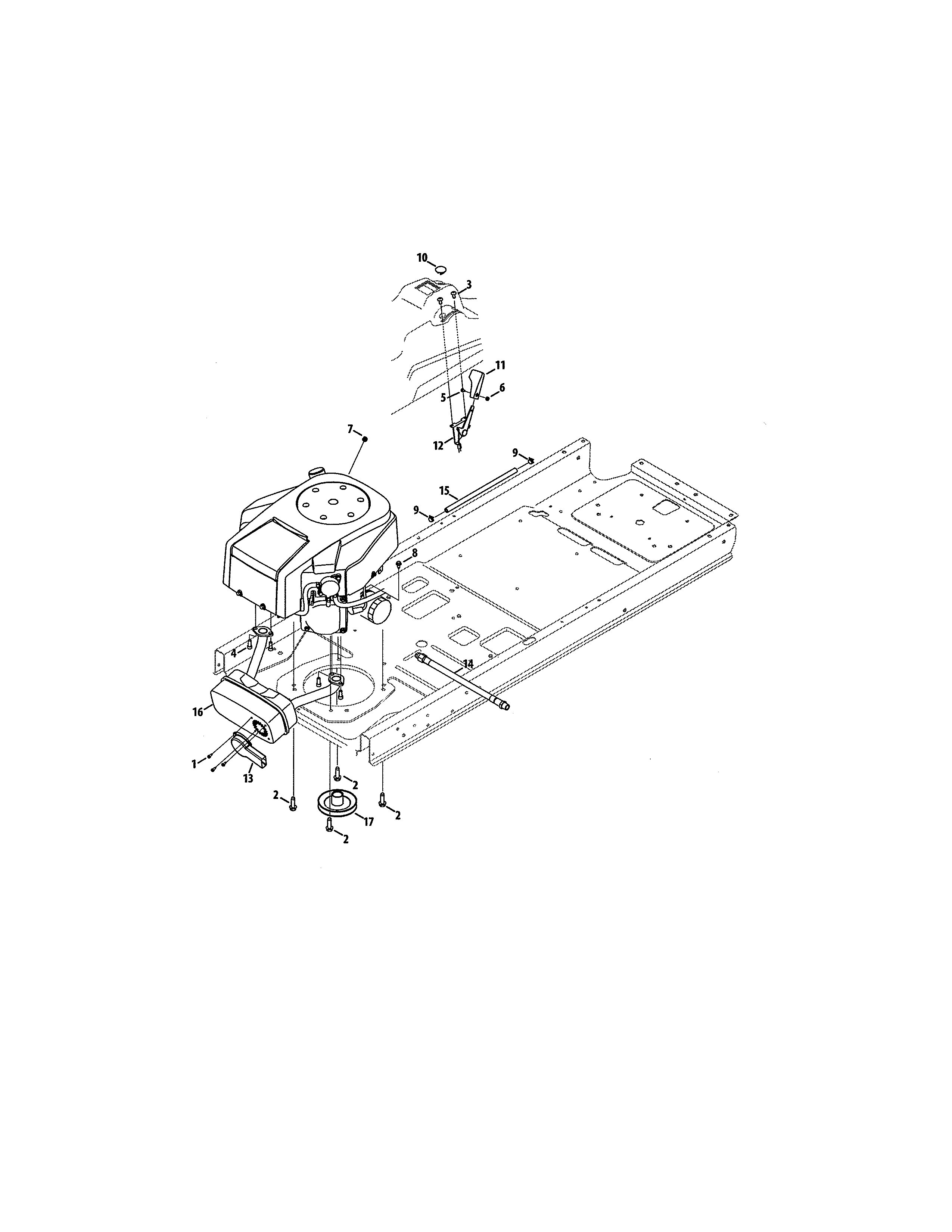 Engine/muffler Diagram and Parts List for  Craftsman Engine