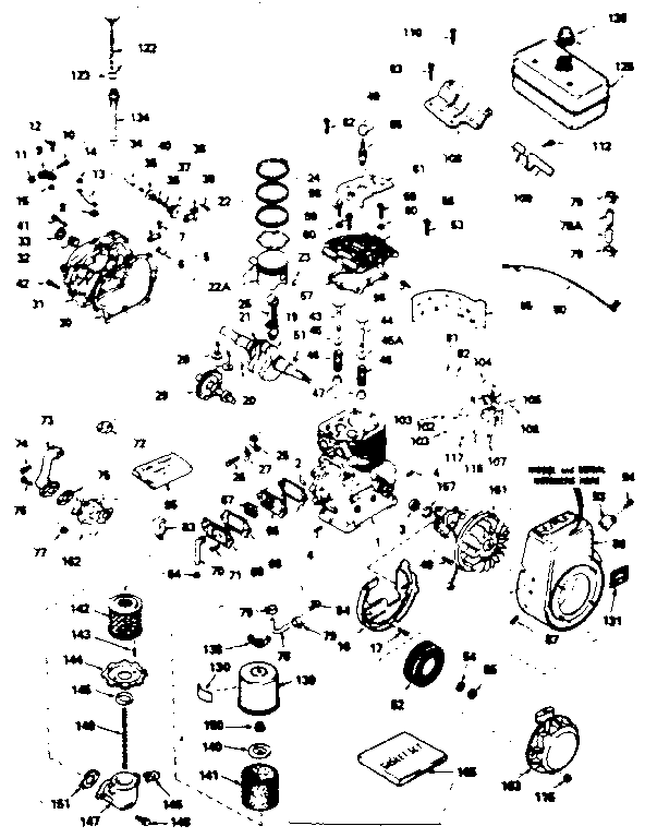 Basic Engine Diagram and Parts List for  Craftsman Engine