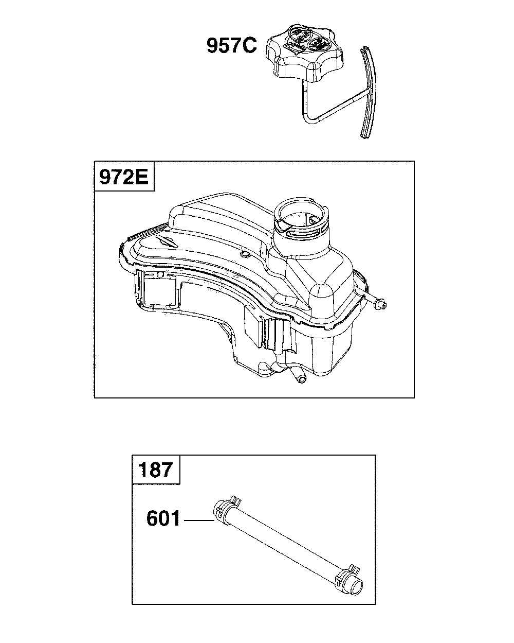 Fuel supply Diagram and Parts List for  Craftsman Lawn Mower