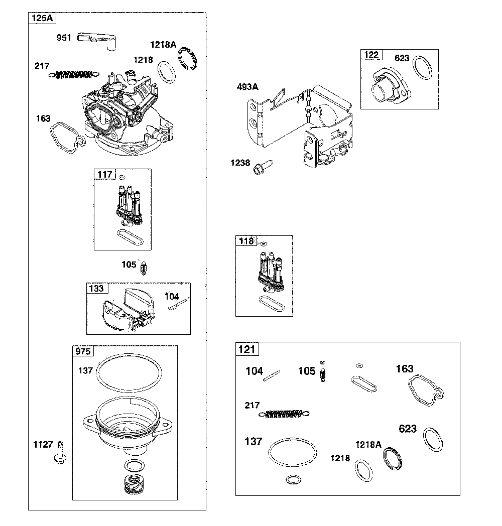 Carburetor Diagram and Parts List for  Craftsman Pressure Washer