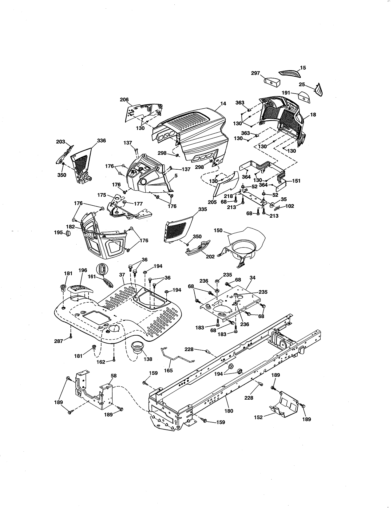 PG 2 - PLDM -CHASSIS Diagram and Parts List for Type 0 Craftsman Lawn Tractor