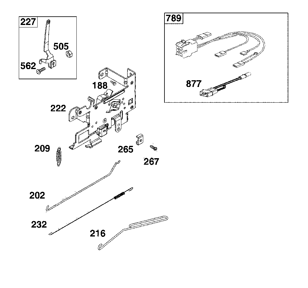 Controls Diagram and Parts List for  Craftsman Lawn Tractor