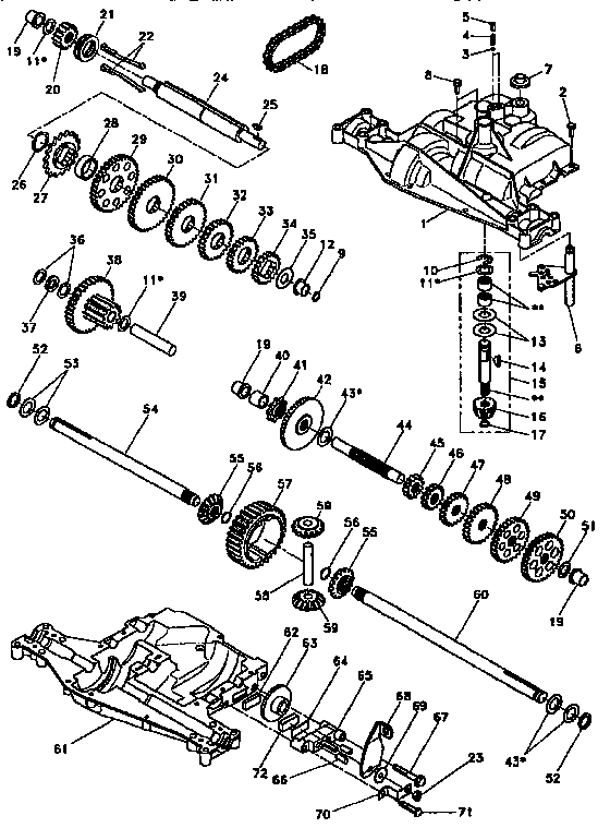 Transaxle 4360-79 (71/917) Diagram and Parts List for  Craftsman Lawn Tractor