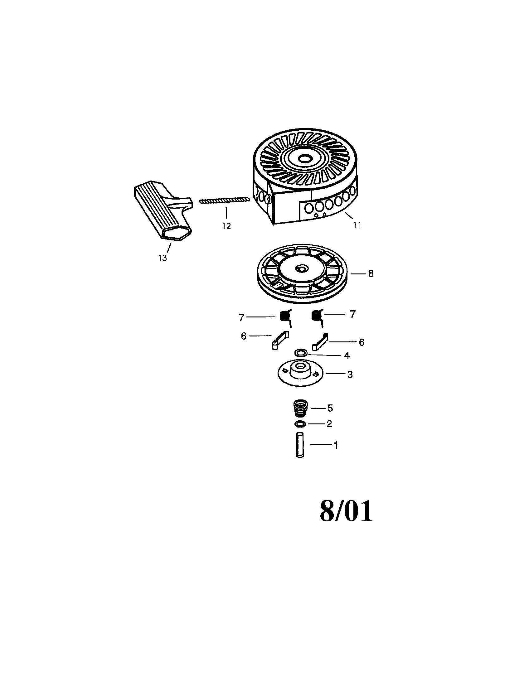 4-cycle Engine Diagram and Parts List for  Craftsman Engine