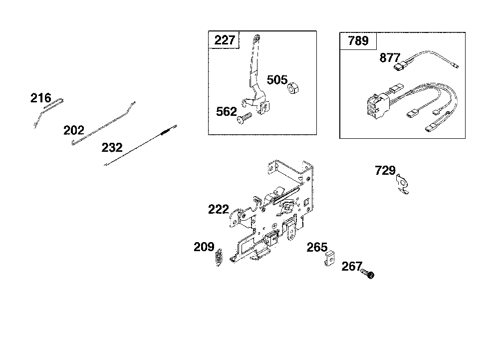 Controls Diagram and Parts List for  Craftsman Lawn Tractor