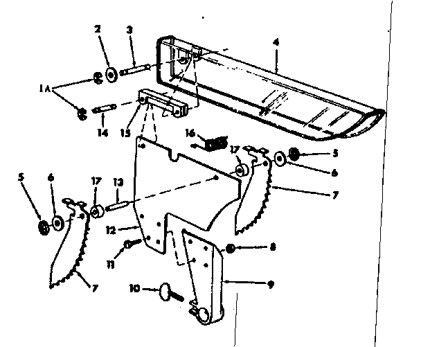 Guard Assembly, Saw Diagram and Parts List for  Craftsman Saw