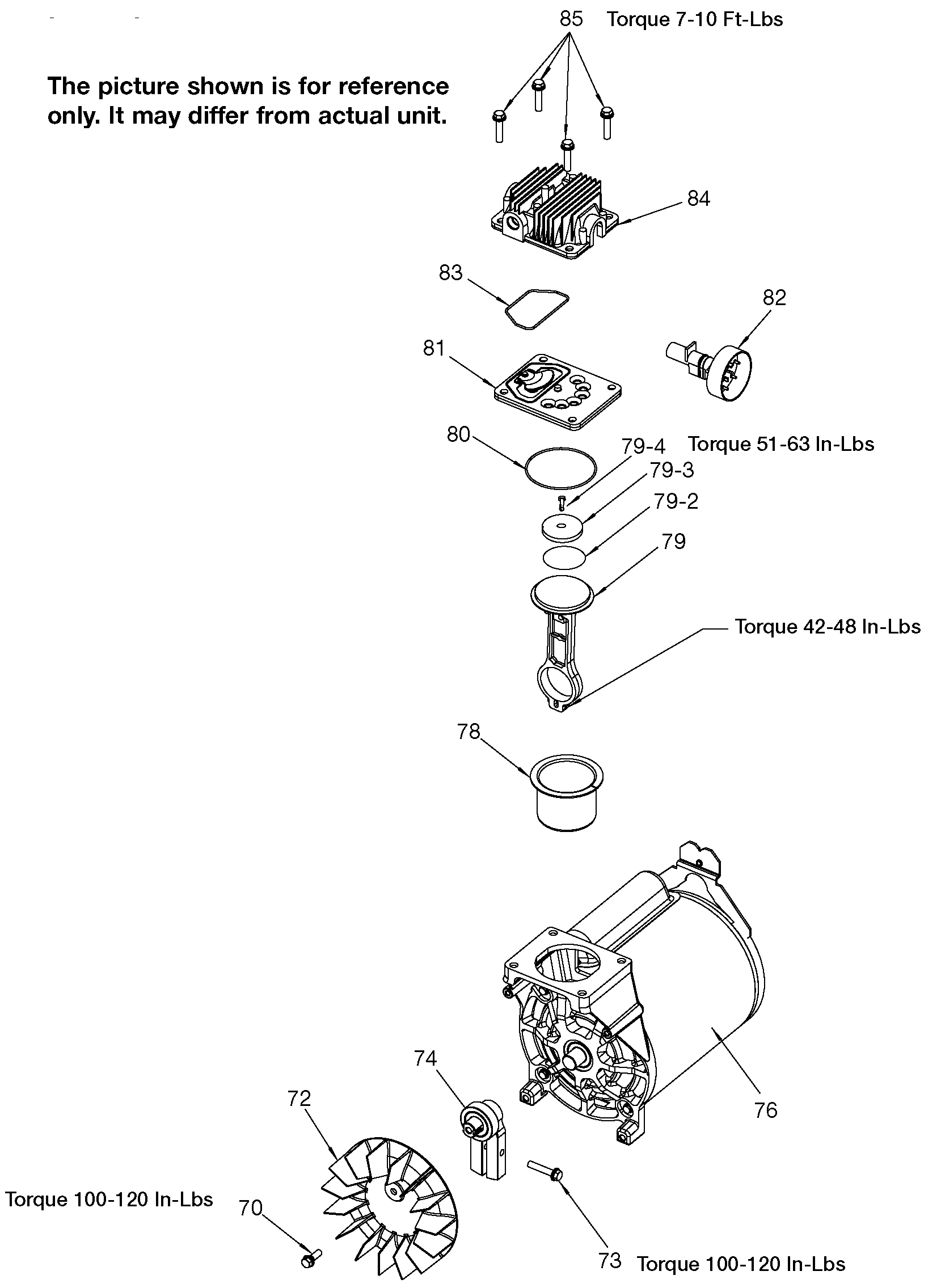 PUMP Diagram and Parts List for 1 Craftsman Compressor