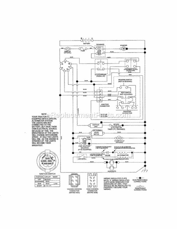 Page K Diagram and Parts List for  Craftsman Lawn Tractor