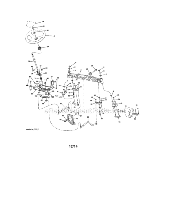 Page E Diagram and Parts List for  Craftsman Lawn Tractor