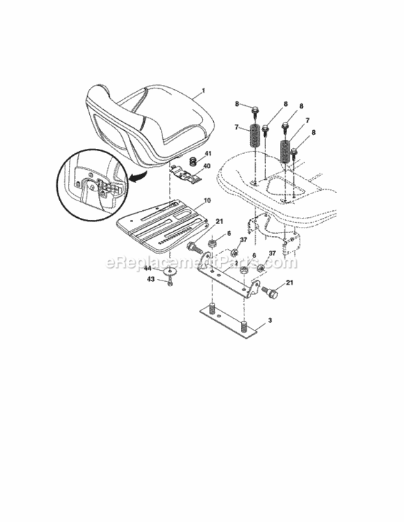 Page F Diagram and Parts List for  Craftsman Lawn Tractor