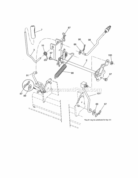 Page H Diagram and Parts List for  Craftsman Lawn Tractor