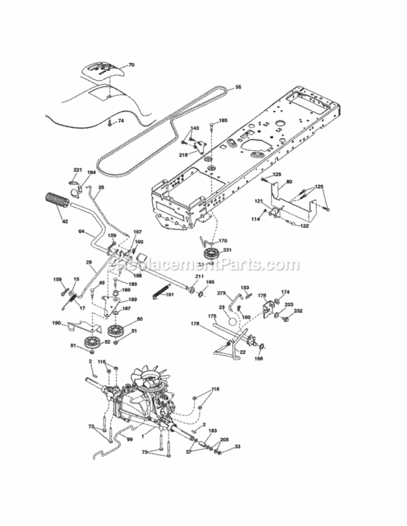Page C Diagram and Parts List for  Craftsman Lawn Tractor