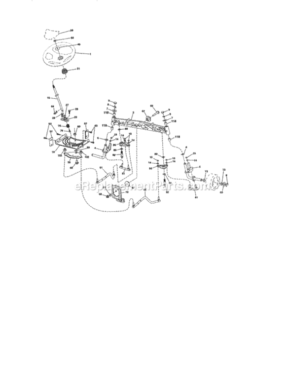 Page E Diagram and Parts List for  Craftsman Lawn Tractor