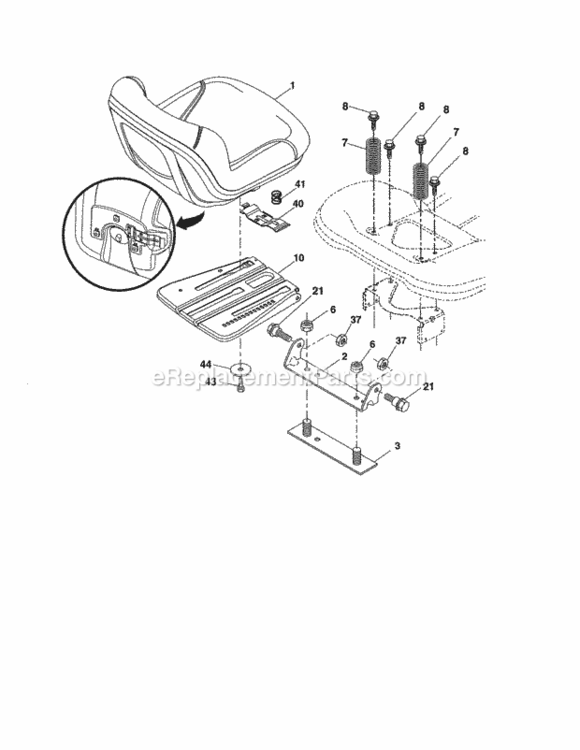Page F Diagram and Parts List for  Craftsman Lawn Tractor