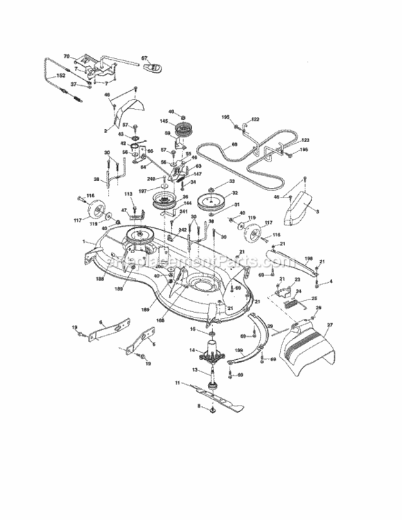 Page G Diagram and Parts List for  Craftsman Lawn Tractor