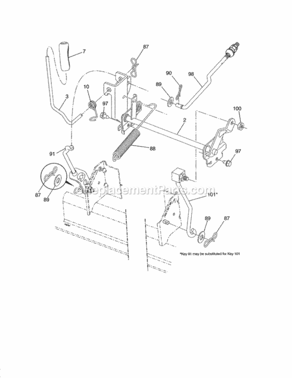 Page H Diagram and Parts List for  Craftsman Lawn Tractor