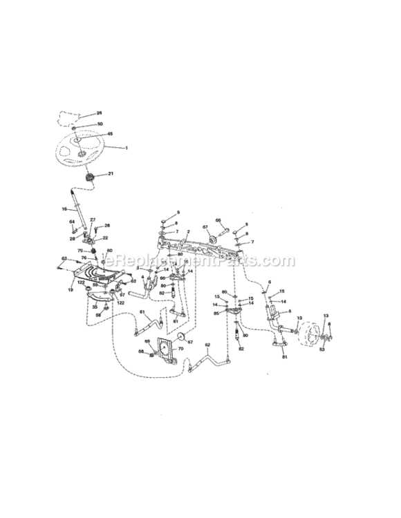Page E Diagram and Parts List for  Craftsman Lawn Tractor