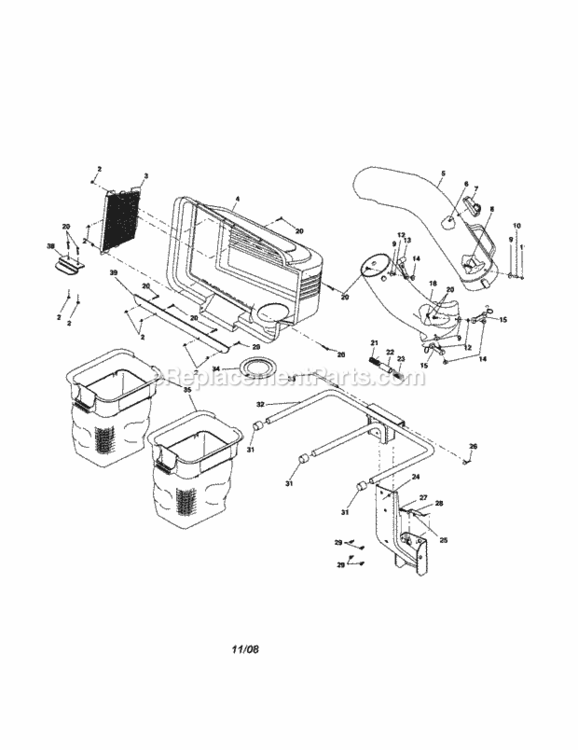 Page A Diagram and Parts List for  Craftsman Lawn Tractor Accessories