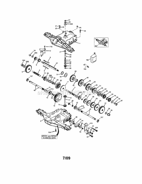 Page L Diagram and Parts List for  Craftsman Lawn Tractor