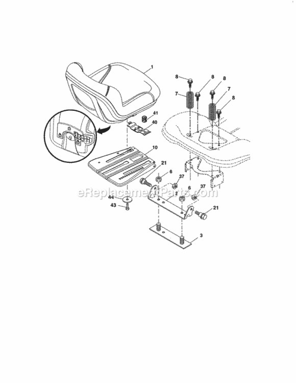 Page F Diagram and Parts List for  Craftsman Lawn Tractor