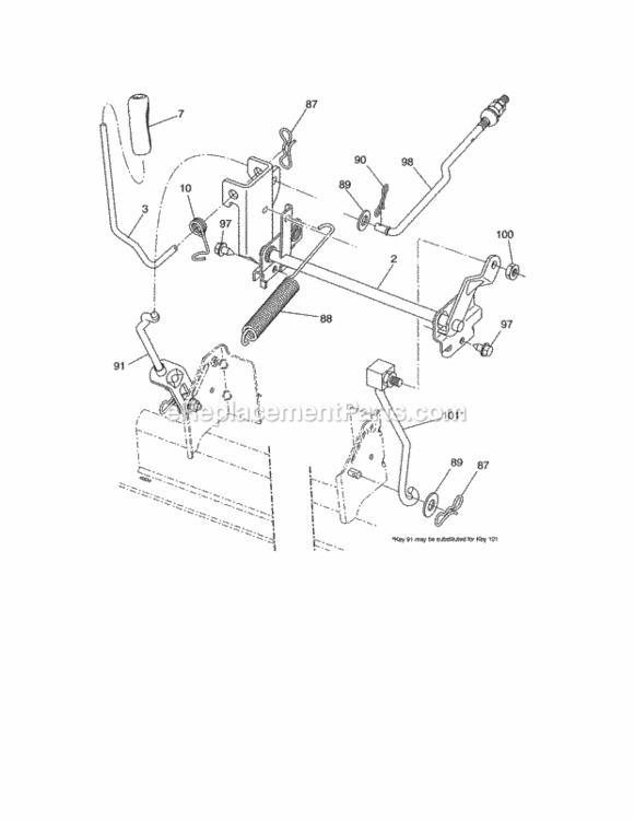 Page H Diagram and Parts List for  Craftsman Lawn Tractor