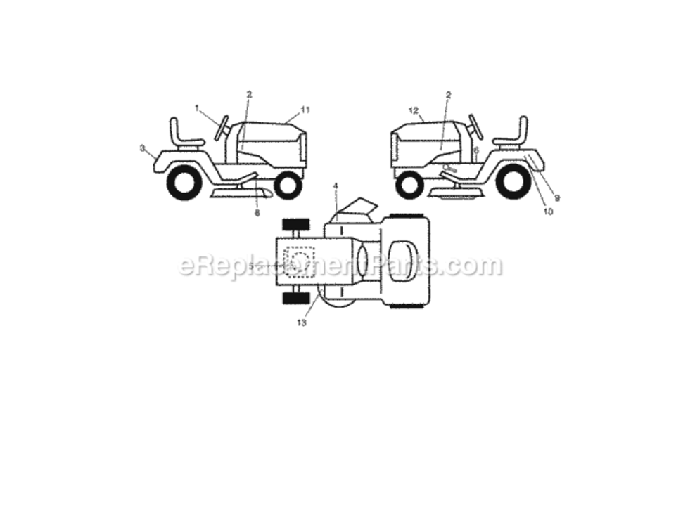 Page I Diagram and Parts List for  Craftsman Lawn Tractor