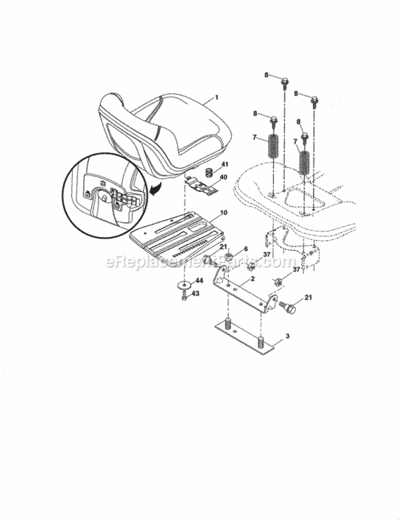 Page E Diagram and Parts List for  Craftsman Lawn Tractor