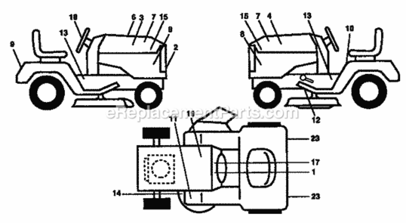 Page A Diagram and Parts List for  Craftsman Lawn Tractor