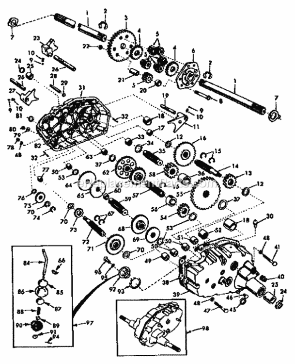 Page J Diagram and Parts List for  Craftsman Lawn Tractor