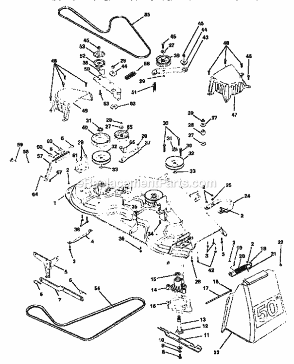 Page K Diagram and Parts List for  Craftsman Lawn Tractor