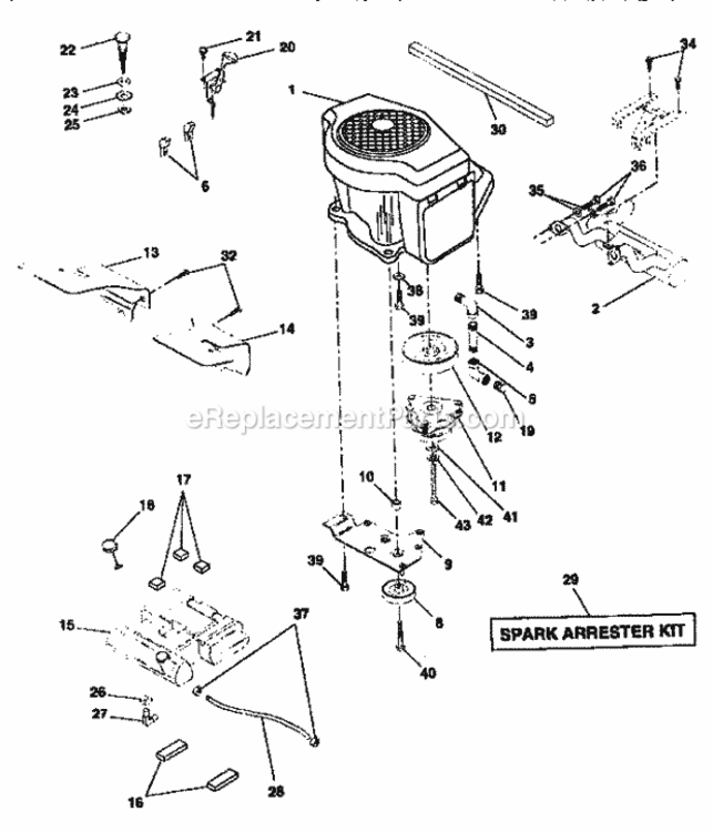 Page G Diagram and Parts List for  Craftsman Lawn Tractor