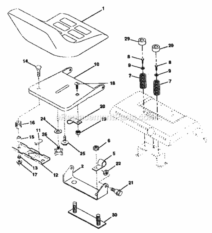 Page H Diagram and Parts List for  Craftsman Lawn Tractor