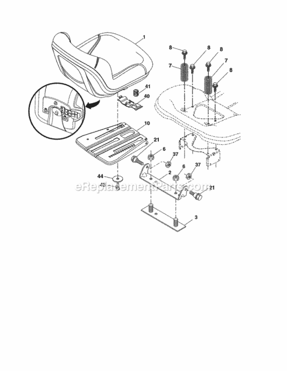 Page L Diagram and Parts List for  Craftsman Lawn Tractor