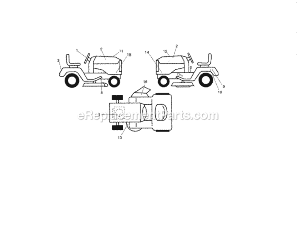 Page O Diagram and Parts List for  Craftsman Lawn Tractor