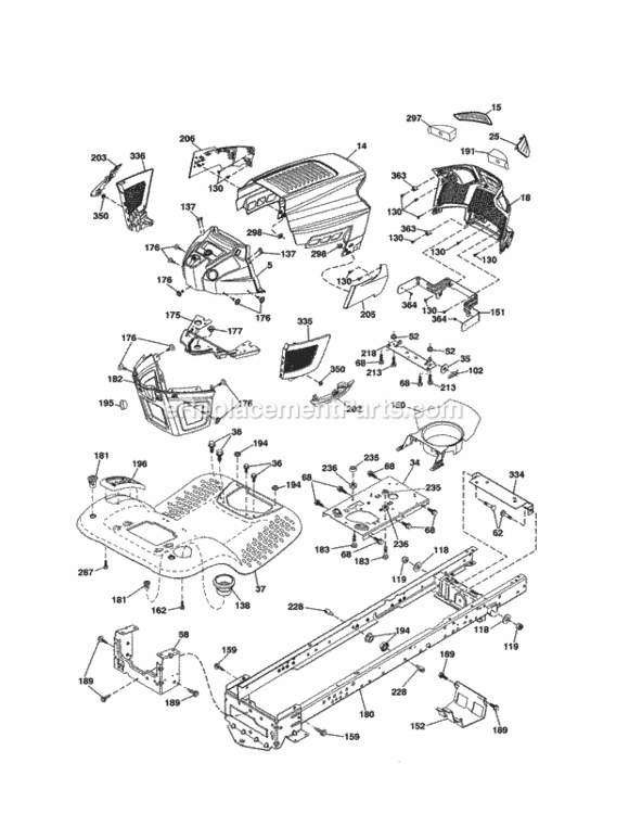 Page H Diagram and Parts List for  Craftsman Lawn Tractor