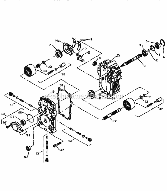 Page W Diagram and Parts List for  Craftsman Lawn Tractor