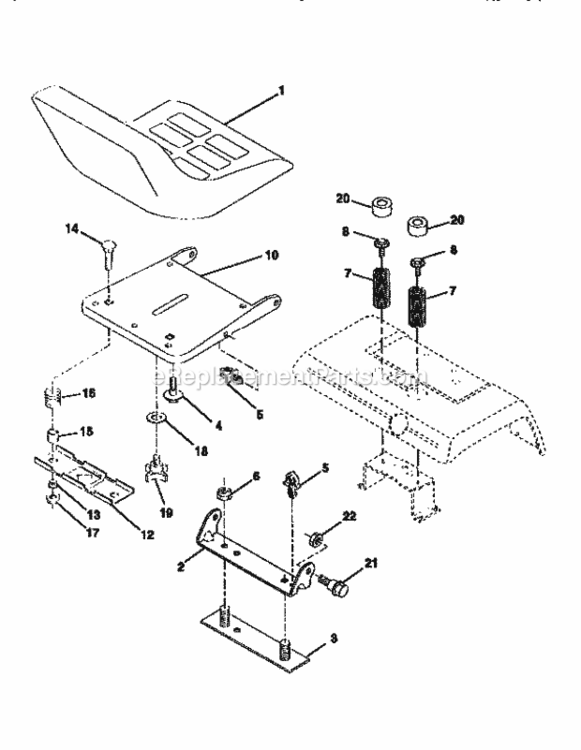 Page F Diagram and Parts List for  Craftsman Lawn Tractor