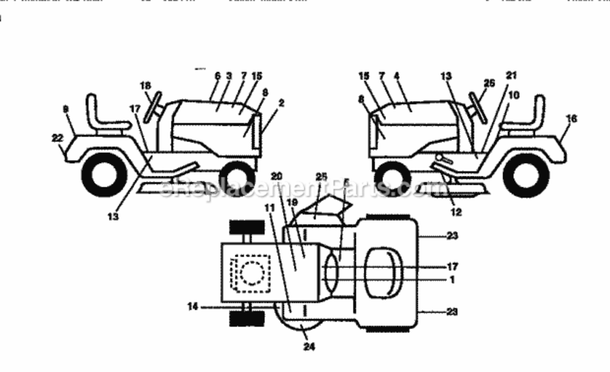 Page I Diagram and Parts List for  Craftsman Lawn Tractor