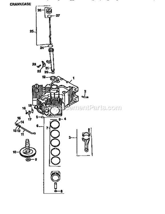 Page K Diagram and Parts List for  Craftsman Lawn Tractor