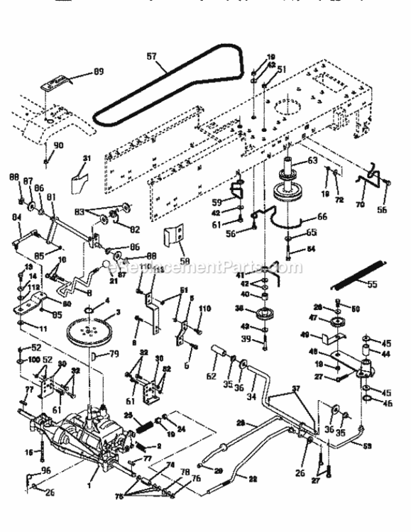 Page C Diagram and Parts List for  Craftsman Lawn Tractor