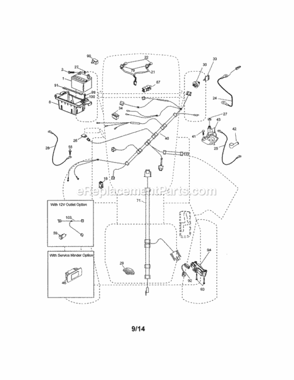 Page G Diagram and Parts List for  Craftsman Lawn Tractor