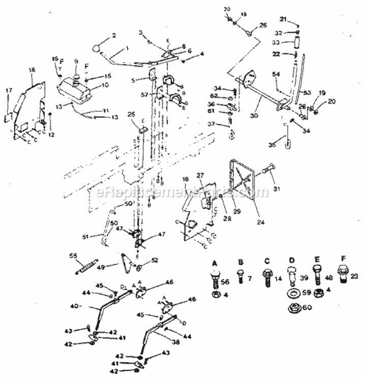 Page E Diagram and Parts List for  Craftsman Lawn Tractor