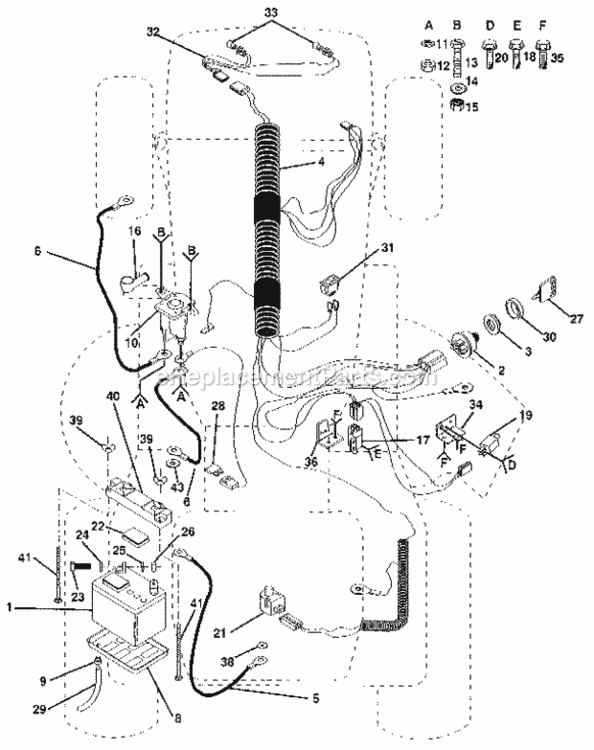 Page A Diagram and Parts List for  Craftsman Lawn Tractor