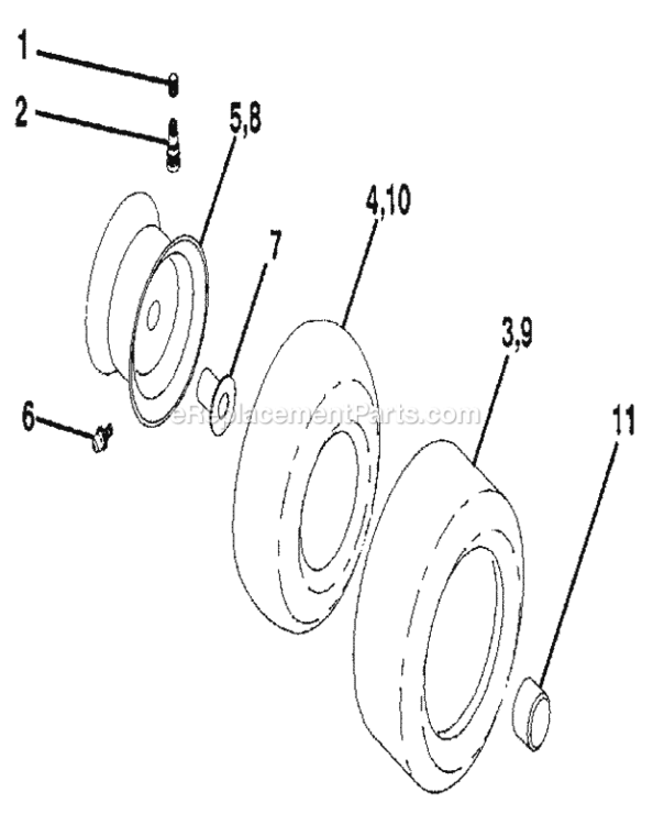 Page H Diagram and Parts List for  Craftsman Lawn Tractor