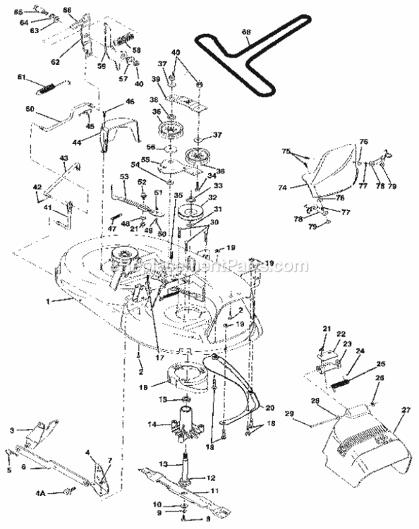 Page J Diagram and Parts List for  Craftsman Lawn Tractor